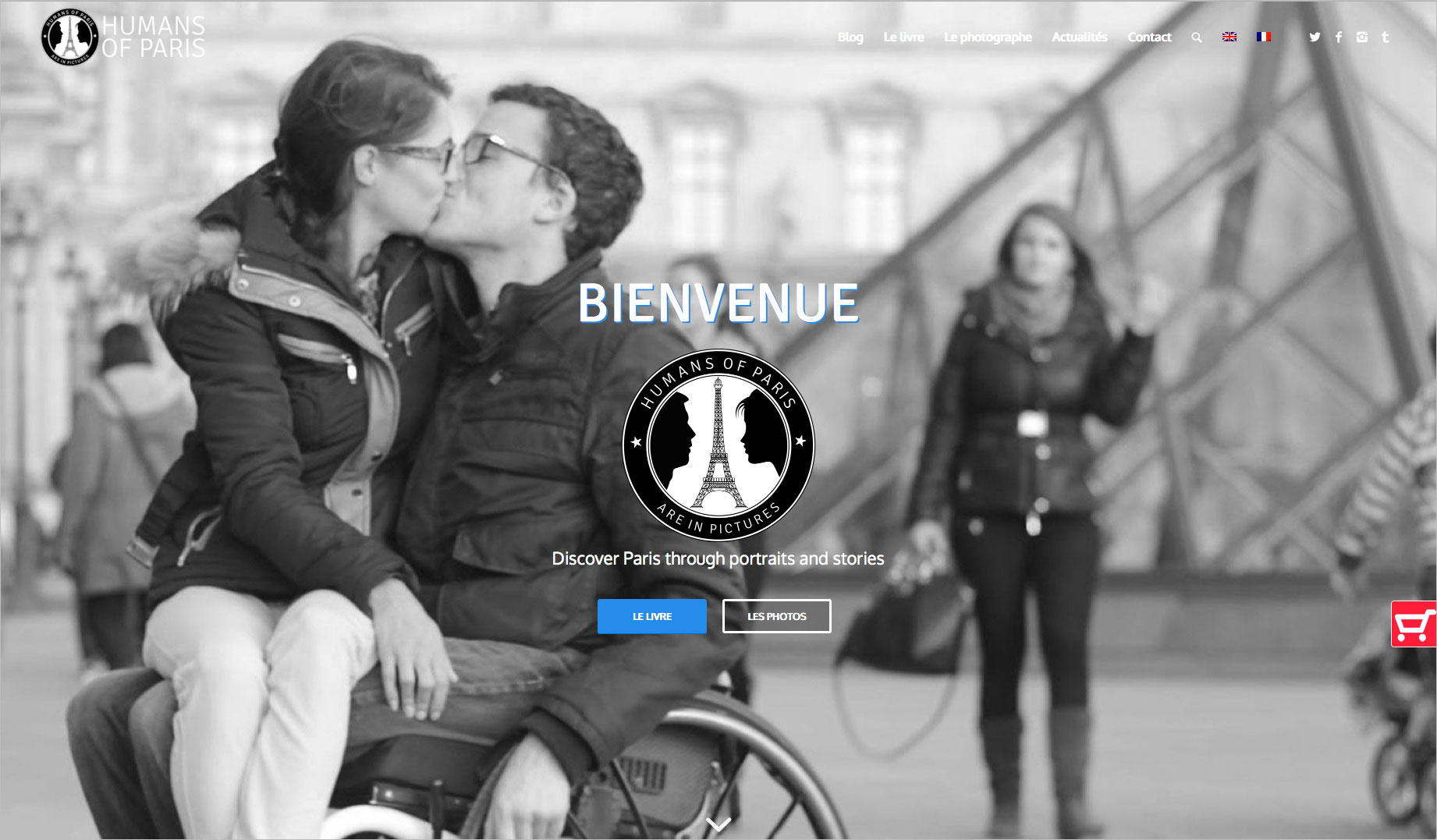 Image du site web réalisé par Nostromo, agence de communication, pour Humans of Paris