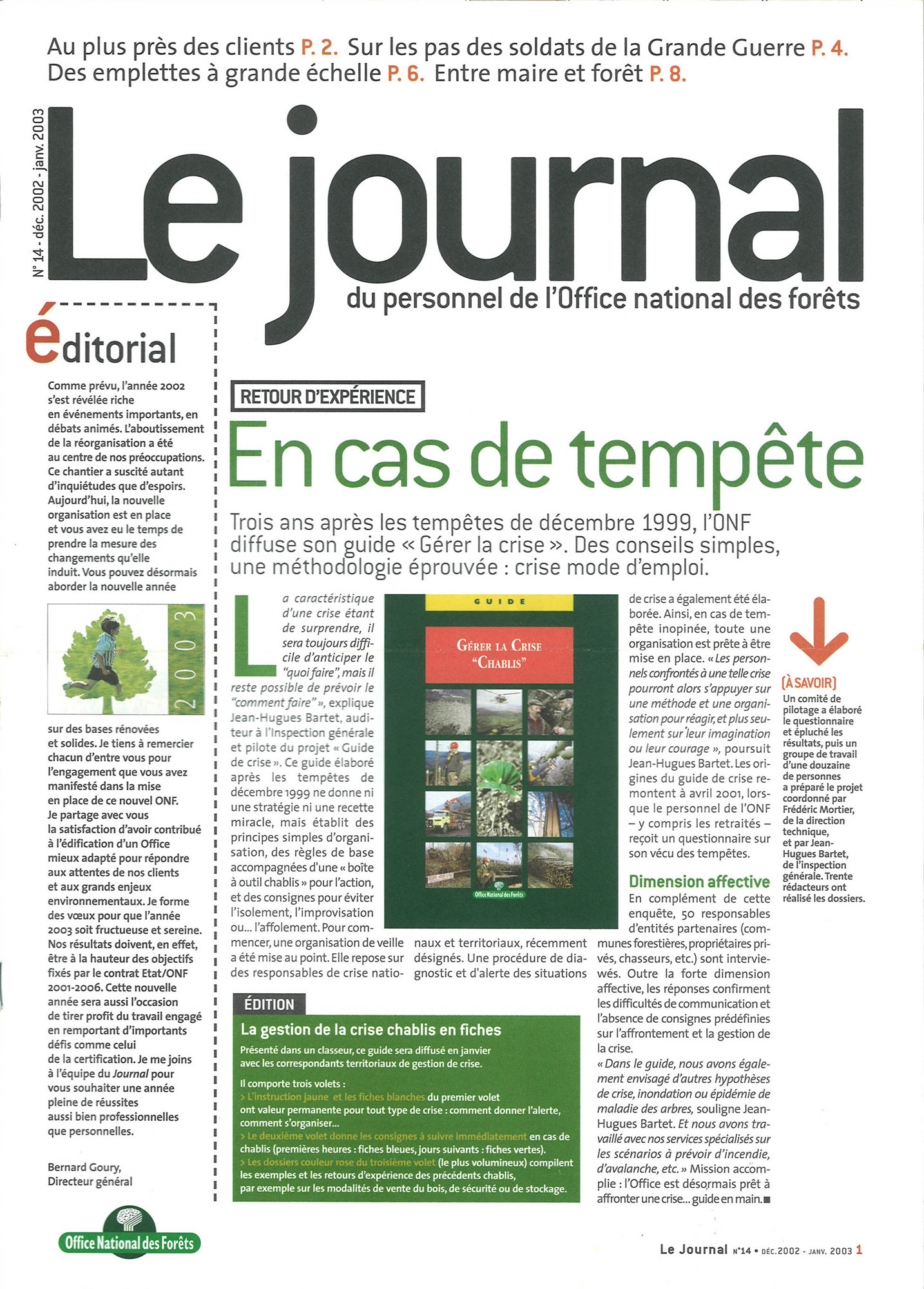 Image du journal interne écrit par Nostromo, agence de communication, pour l'Office National des Forêts