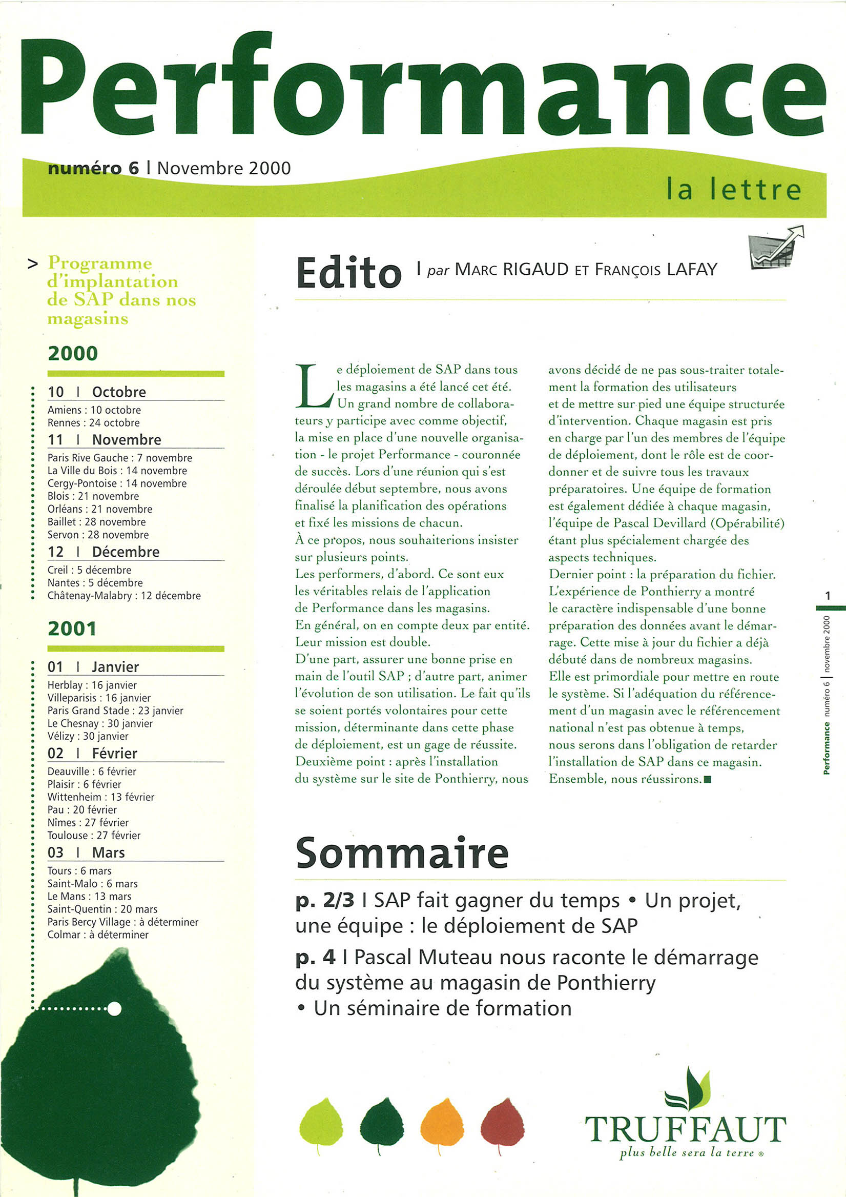 Image du journal interne écrit par Nostromo, agence de communication, pour Truffaud