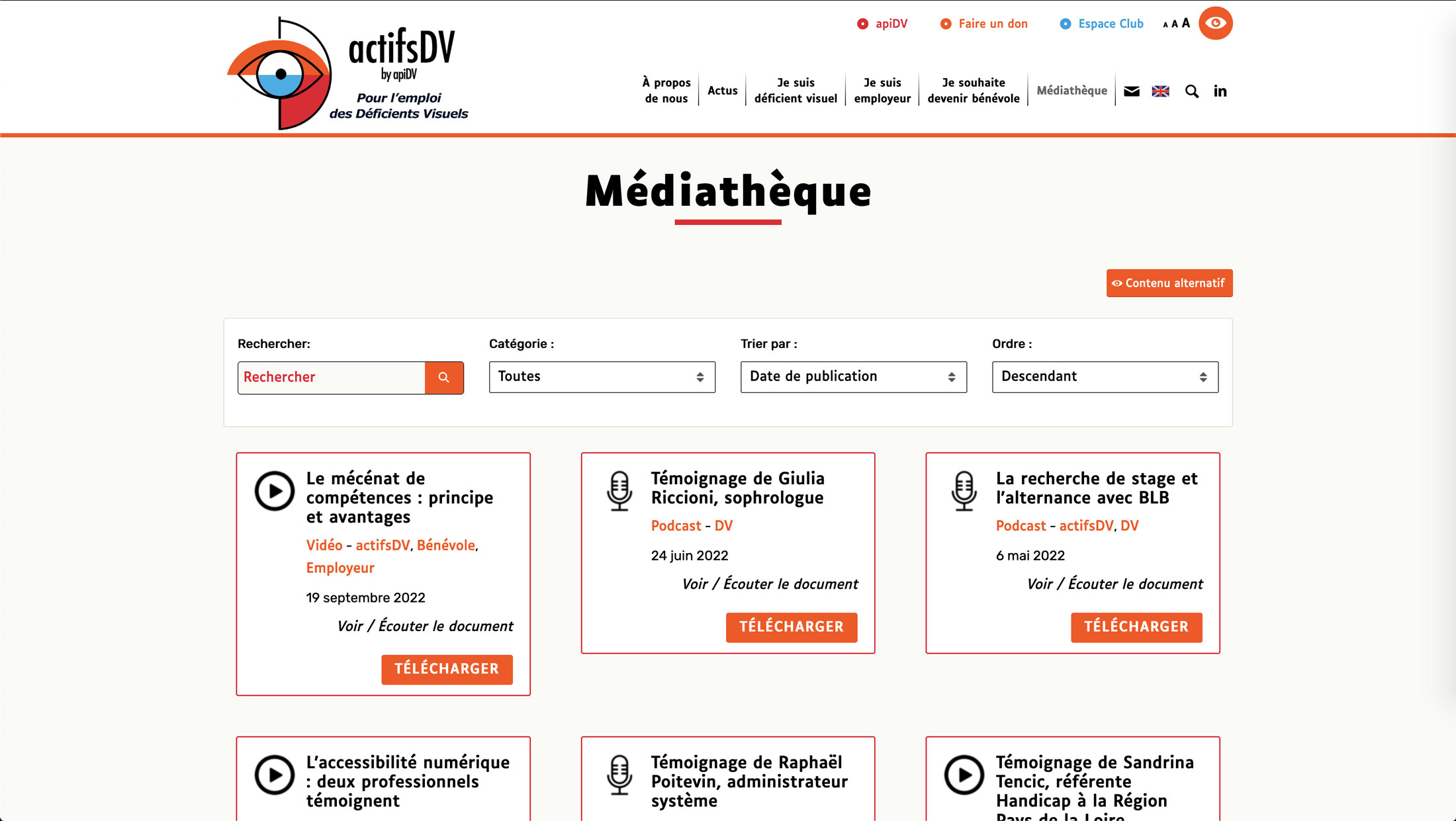 Image du site web pour actifsDV réalisé par Nostromo, agence de communication, pour apiDV