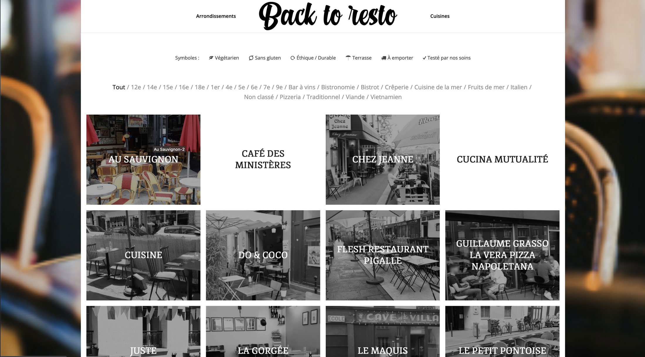 Image du site web réalisé par Nostromo, agence de communication, pour le projet Back to Resto